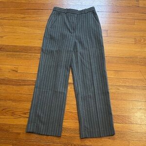 Tailored Wide Leg Pant, Size 26 Regular Length in Dark Gray Pinstripe